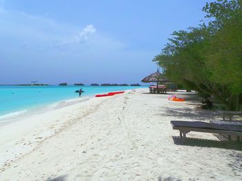Scenic view of beach against sky