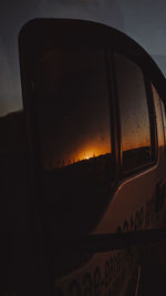 Reflection of sky on car window