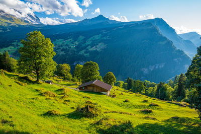 Scenic view of mountains against sky