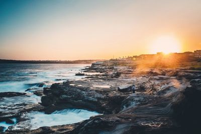 View of sea at sunset