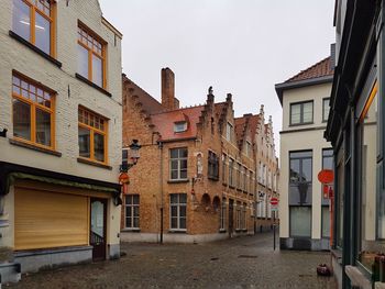 Historic residential buildings in city