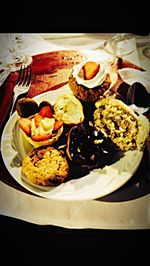 Close-up of food served in plate