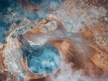 High angle view of water on land