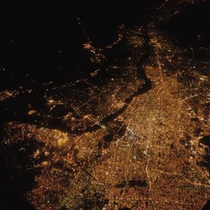 Close-up of illuminated star field against sky at night