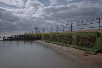 Bridge over water against sky