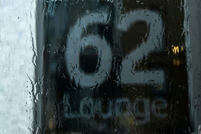 Full frame shot of water drops on glass