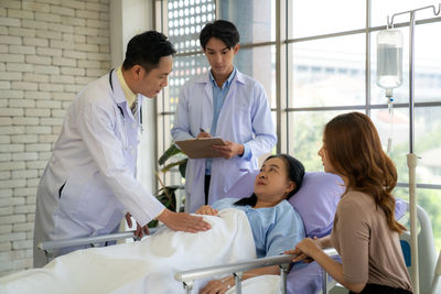 Business colleagues working in office