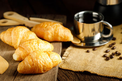 Close-up of breakfast on table