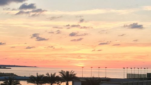 Scenic view of beach during sunset