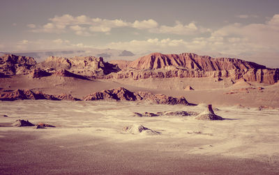 Scenic view of arid landscape against sky