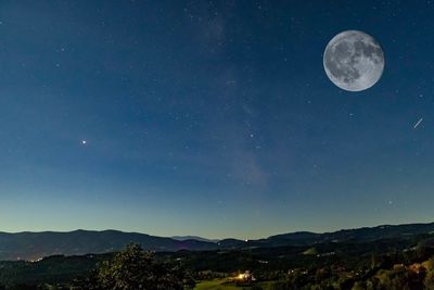 Scenic view of moon against sky at night