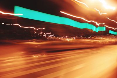 Blurred motion of light trails at night