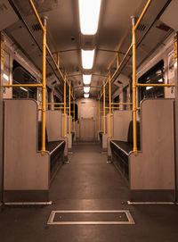 Interior of empty train