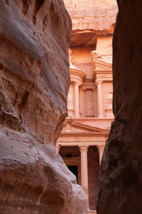 View of petra from the canyon