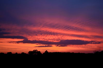 Scenic view of dramatic sky during sunset