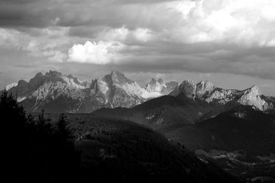 Scenic view of mountains against sky