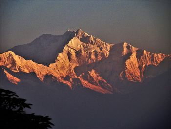 Scenic view of mountain range against sky