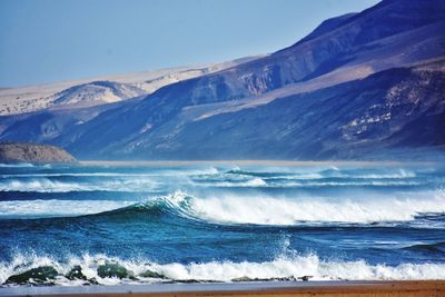 Cofete beach on fuerteventura canary island in spain