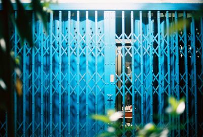 Close-up of blue metal