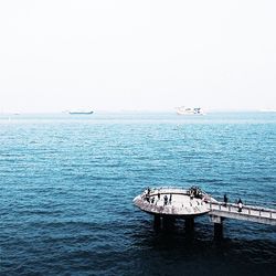 Boat sailing in sea