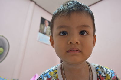 Portrait of cute girl at home