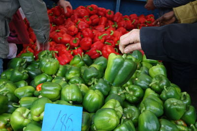 Vegetables for sale at market stall