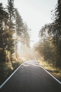 Road amidst trees against sky