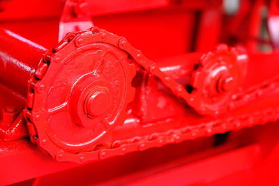 Close-up of red vintage car