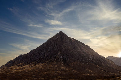 Low angle view of mountain against sky