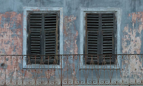 Close-up of window of building