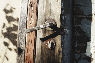 Close-up of closed door