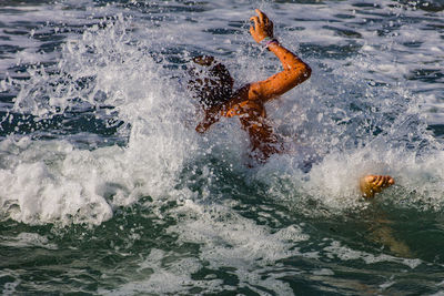 Water splashing in sea