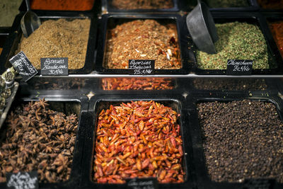 Full frame shot of various food for sale in store