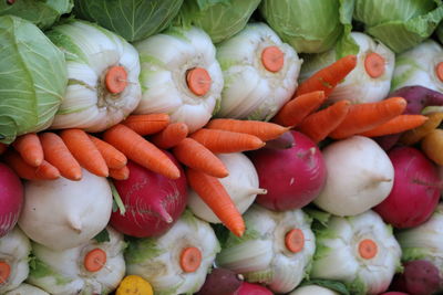 Full frame shot of vegetables at market stall