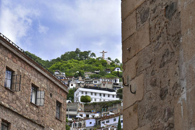 Low angle view of buildings against sky