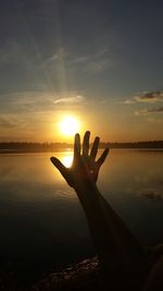 Sunset over lake