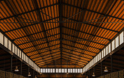 Ceiling of building of public central market of almeria city, spain