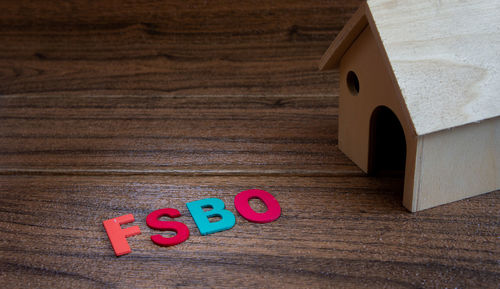 High angle view of toy on table