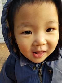 Close-up portrait of cute baby girl