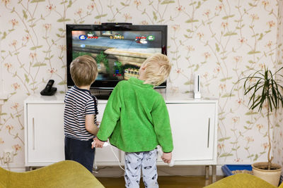 Boys playing video games, sweden