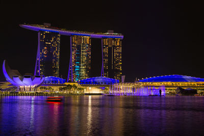 Illuminated city at night