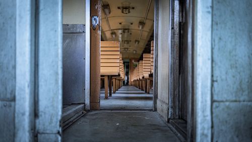 Walkway on the train in thailand