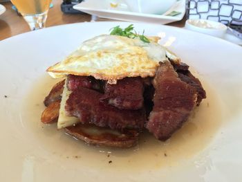 Close-up of served food