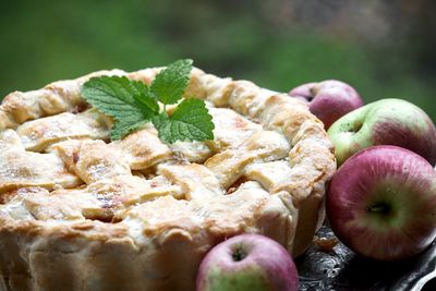 Close-up of apples tart