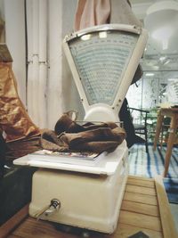 Low section of person by bird