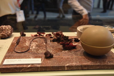 Close-up of breakfast on table