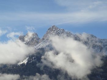 Low angle view of mountains against sky