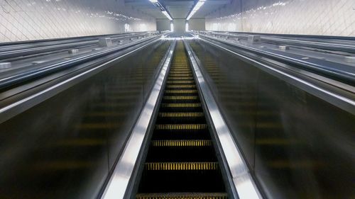 Low angle view of escalator