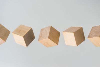 Close-up of cubes against gray background