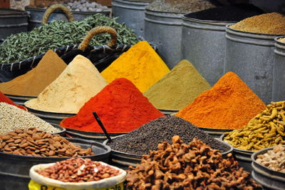 Spices for sale at market stall